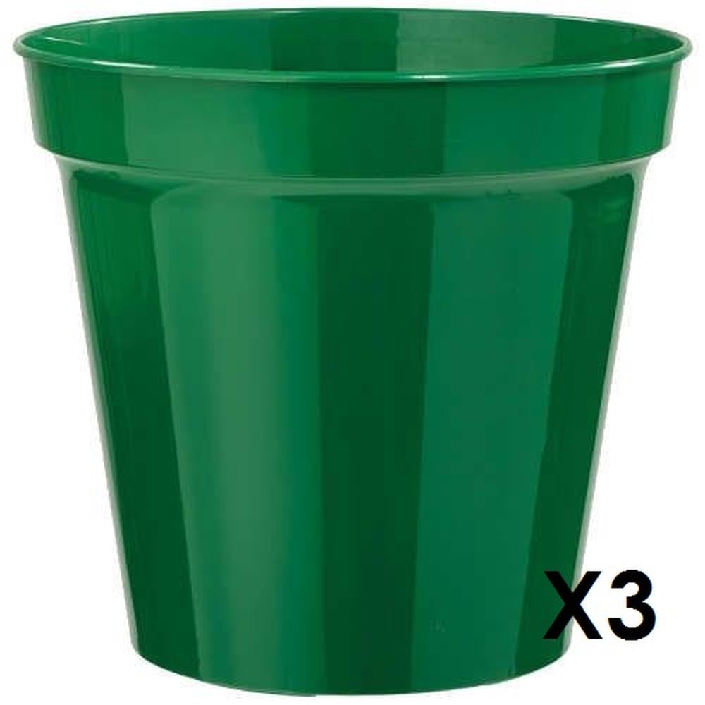 6" Pot dark green x3